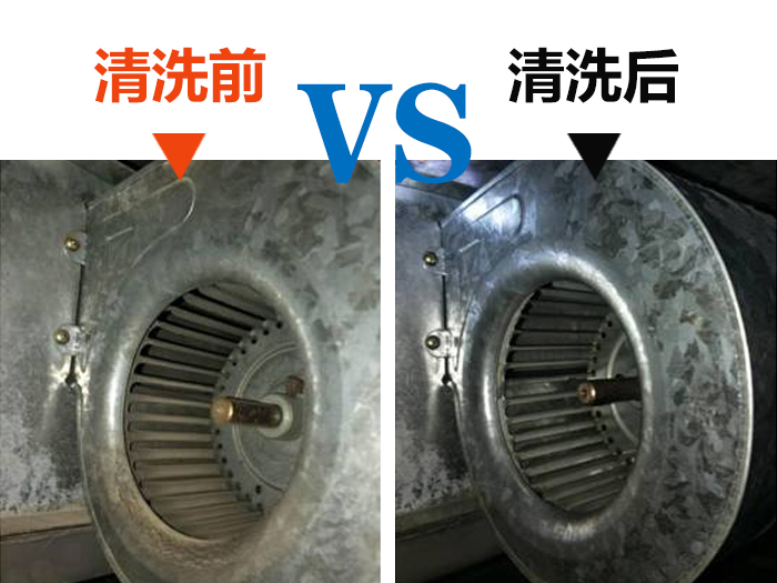 中陽(yáng)空調(diào)風(fēng)輪清洗前后